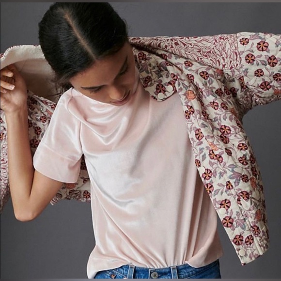 ✨ ANTHROPOLOGIE ✨ Krisha Velvet Top Sz Large - Picture 2 of 11